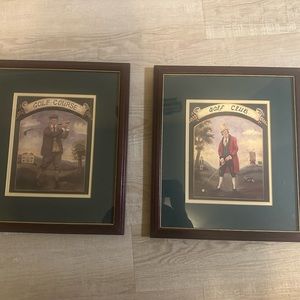 Framed Vintage Golf Course pictures